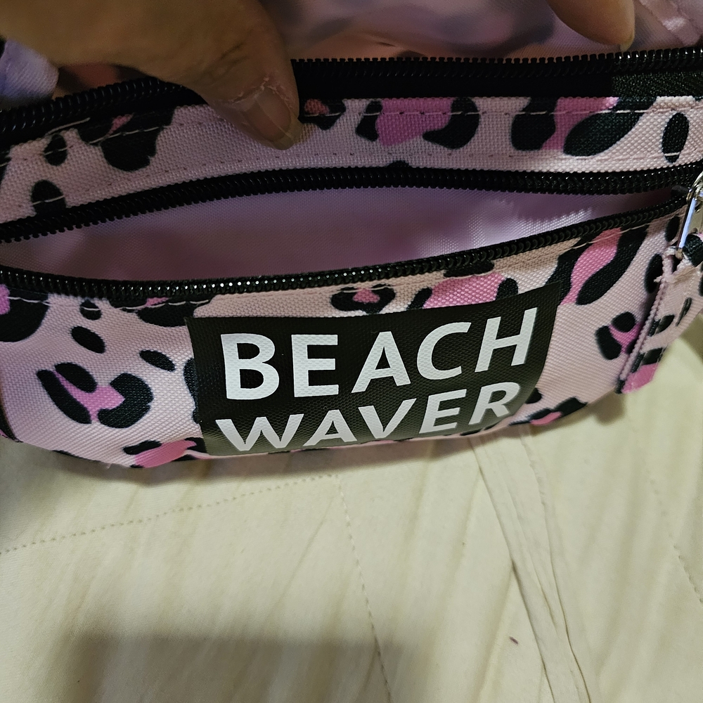 Beachwaver Pink Leopard Print Bag